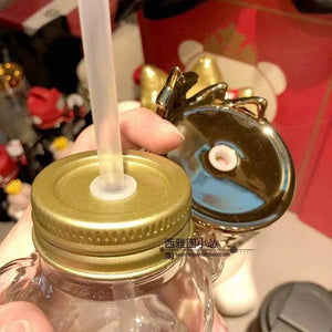Starbucks Bearista Royal Heart Edition bottle with gold crown lid and red heart design
