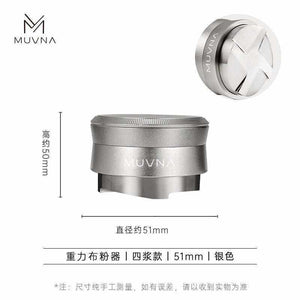 MUVNA Precision 58mm portafilter with natural wood and artisan resin handle, stainless steel head