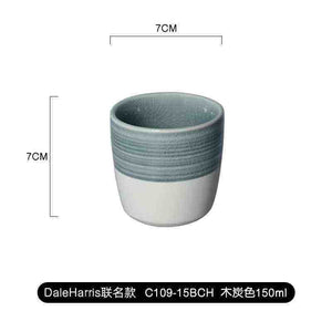 Minimalist loveramics handleless ceramic espresso cup with dual-texture finish