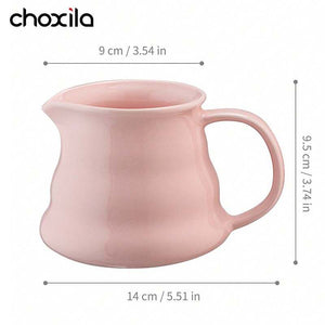 Choxila Origami Series soft pink ceramic coffee dripper set with bamboo tray and ergonomic server