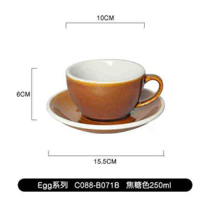 Loveramics Etoile Edition egg-shaped ceramic coffee cup with floral design and matching saucer
