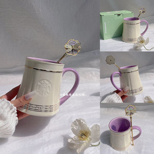Starbucks Spring Sequence Edition Dragonfly Beaded Insulated Thermal Bottle with silk handle and intricate beading