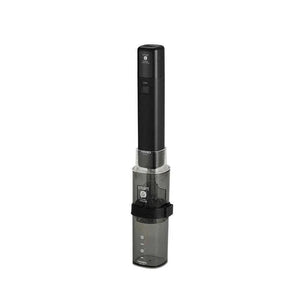 HARIO Smart G electric portable coffee grinder in matte black with transparent containers and one-touch operation