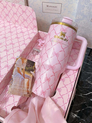 Stanley x Winnie the Pooh Hundred Acre Wood edition tumbler with classic character illustrations and gold accents