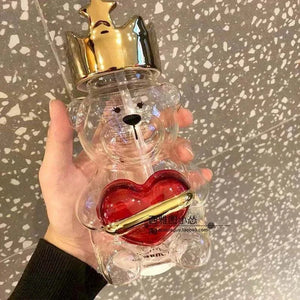 Starbucks Bearista Royal Heart Edition bottle with gold crown lid holding ruby heart