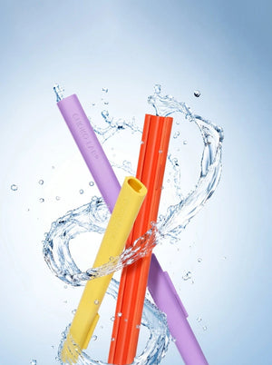 CHaKOLAB tumbler straw in purple and orange with water splash