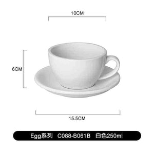 Loveramics Etoile Edition egg-shaped ceramic coffee cup with floral design and matching saucer