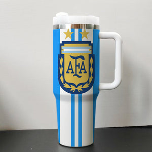 FIFA World Cup stainless steel tumbler cup with 40oz capacity and double-wall insulation for hot and cold drinks on Amazon cross-border