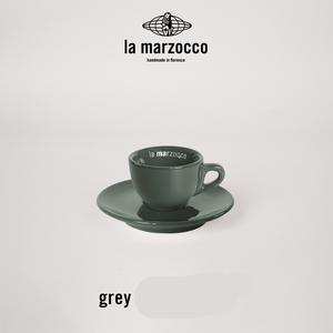 La Marzocco Heritage ceramic coffee cup and saucer set with sleek Italian design