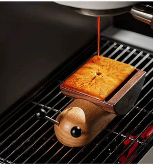 MUVNA Magnetic Tamper Wall Mount holding espresso tamper vertically on black espresso machine background