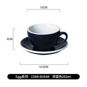 Loveramics Etoile Edition egg-shaped ceramic coffee cup with floral design and matching saucer