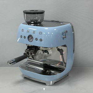 SMEG Espresso Coffee Machine with built-in grinder, 20 bar pressure, milk frother, and premium metal body design
