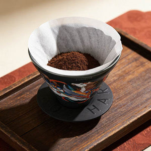 HARIO The Horse V60 ceramic dripper with vibrant horse illustration and high-gloss finish