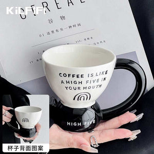 Funny coffee mug 320ml ceramic cup with large handle and printed humorous quotes