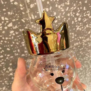 Starbucks Bearista Royal Heart Edition Bottle with gold crown lid and ruby heart