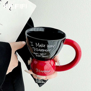 Funny coffee mug 320ml ceramic cup with large handle and printed humorous quotes