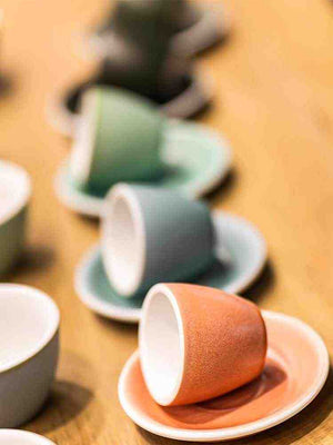 Loveramics Egg Espresso Cup and Saucer set made of high-fired porcelain with ergonomic design and smooth glazed finish