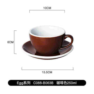 Loveramics Etoile Edition ceramic egg-shaped coffee cup with floral design and matching saucer
