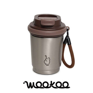 WOOKOO 320 ml reusable coffee cup in Flowing Silver