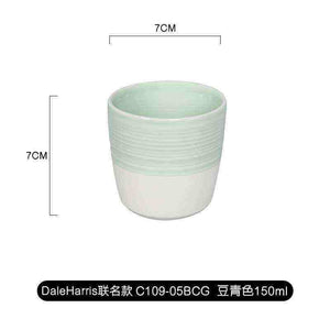 Modern ceramic loveramics handleless espresso cup with dual-texture finish and pastel color options