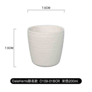 Modern ceramic handleless espresso cup with dual-textured finish for loveramics fans