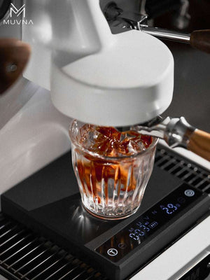 MUVNA ZERO-G PLUS smart digital coffee scale with high-precision sensors and premium metal body in obsidian black