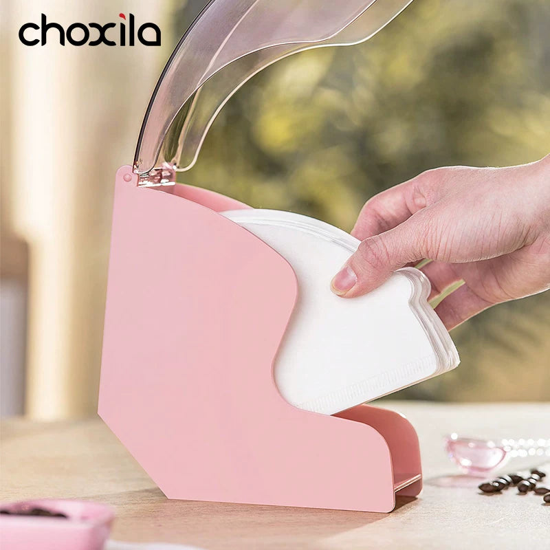 Choxila Pink V60 Fan-Shaped Filter Holder | Elegant Protection & Organization