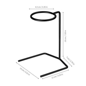 Choxila Metal Stand Set with matte black metal frame and borosilicate glass pour-over coffee dripper and server