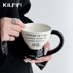 Funny coffee mug 320ml ceramic cup with large handle and printed humorous quotes