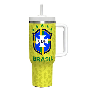 FIFA World Cup stainless steel tumbler cup with 40oz capacity and handle for hot and cold drinks Amazon cross-border