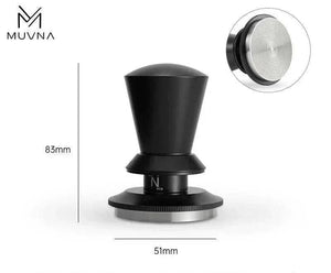 MUVNA magnetic dosing funnel on 58mm portafilter with wall mount for spill-free espresso grinding