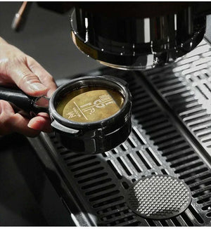 مرشح MUVNA ذو شبكة فولاذ مقاوم للصدأ مع حامل تخزين خشبي أنيق لتحضير إسبريسو متقن ومنظم