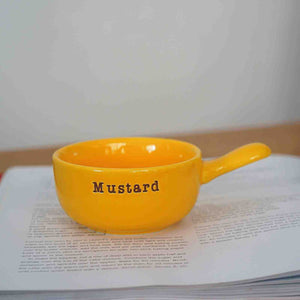 Colorful Saucy Ceramic Mini-Cups set with ergonomic handles for serving sauces and dressings