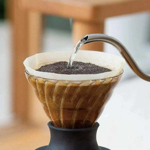 HARIO V60 Smart G coffee starter set with manual grinder, glass dripper, server, and milk frother in a premium gift box