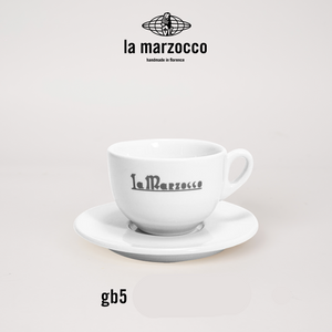 La Marzocco Heritage ceramic coffee cup and saucer set for espresso and cappuccino