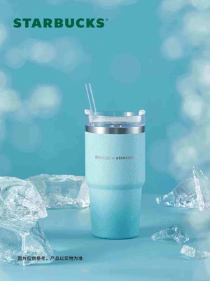 Starbucks x Stanley Ice Blue Collection stainless steel insulated tumbler with spill-resistant lid and double-wall vacuum insulation