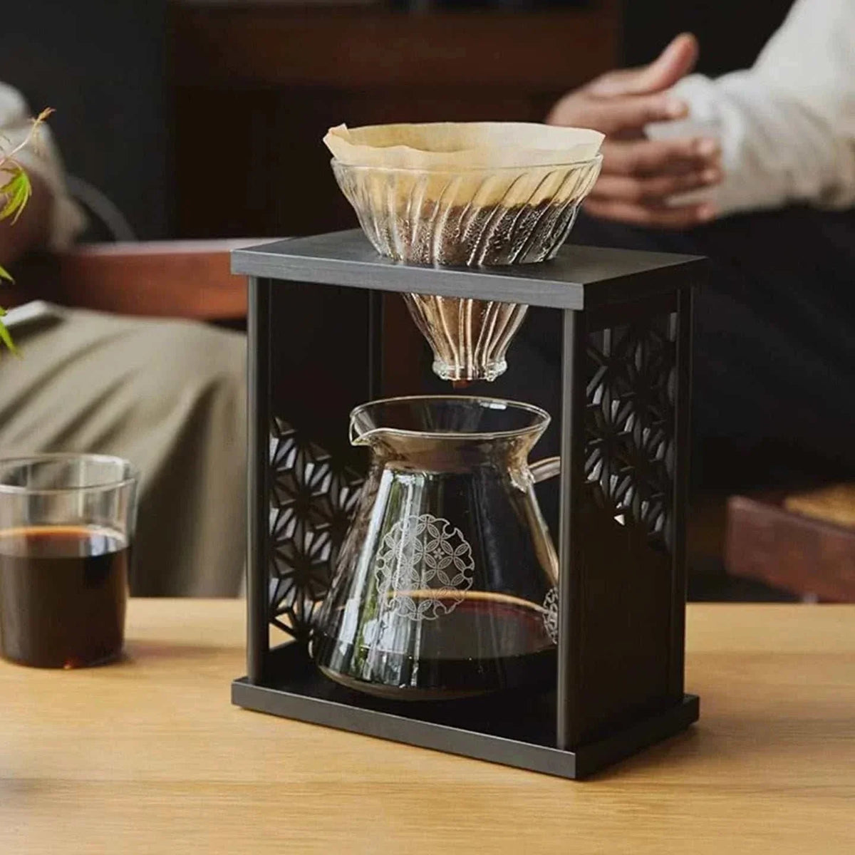 HARIO One-Cup Cafeor single-serve pour-over coffee maker with stainless steel mesh filter on mug