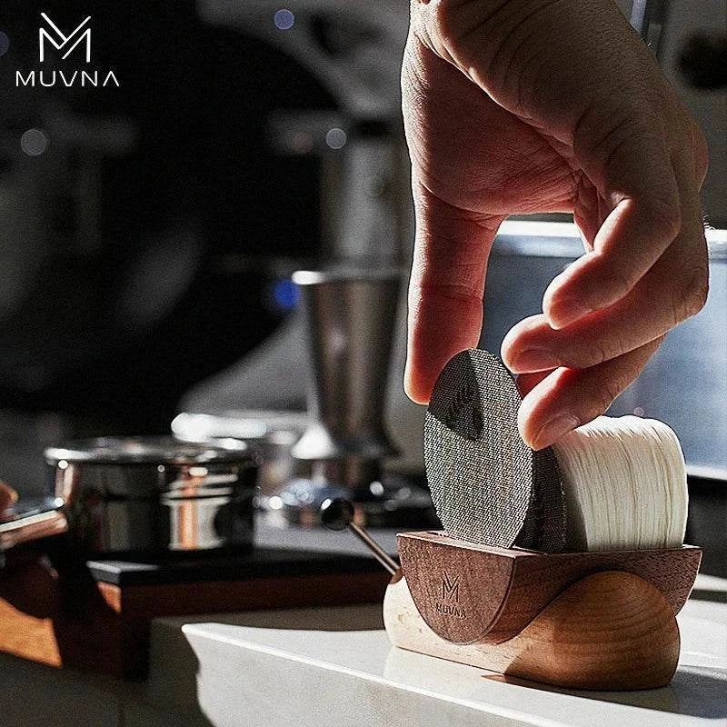 حامل أوراق الفلتر الخشبي MUVNA أنيق ومنظم لتخزين أقراص الفلتر في المطبخ والمقهى