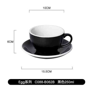 Loveramics Etoile Edition egg-shaped ceramic coffee cup with floral design and matching saucer