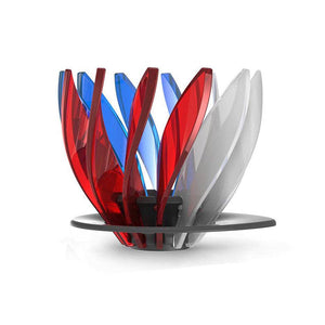 HARIO Water Lily V60 coffee dripper with petal design and smoky transparent finish on black base
