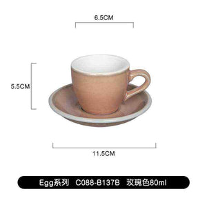 Loveramics Egg Espresso Cup and Saucer set made of high-fired porcelain for enhanced crema and aroma with 80ml capacity
