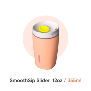 Owala Peachy Keen coffee mug with 12 oz capacity