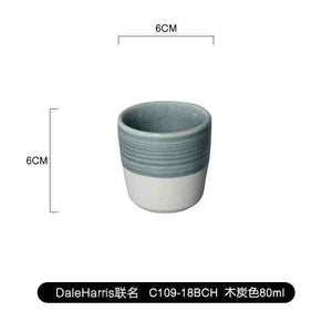 Modern ceramic loveramics handleless espresso cup with dual-texture finish and matte base