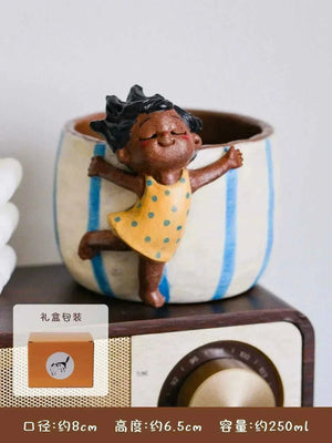 Yifang Artisan Collection whimsical 3D ceramic cups with hand-sculpted designs and vibrant colors