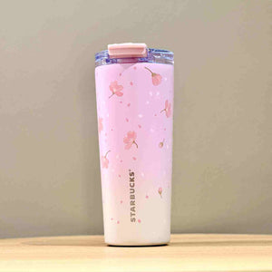 Starbucks Spring Sakura Collection limited edition cherry blossom tumbler with pink floral design