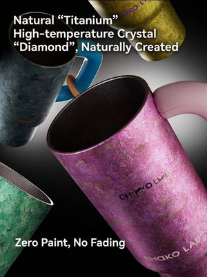 CHaKOLAB titanium tumbler opening and interior detail in pink