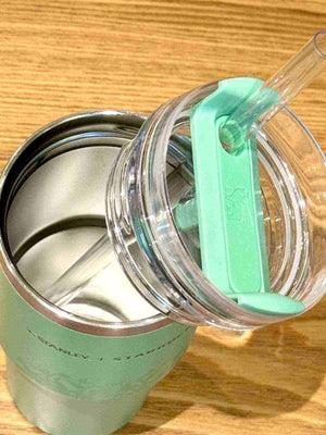 Starbucks x Stanley Emerald Green insulated stainless steel travel mug with matte finish and hybrid lid