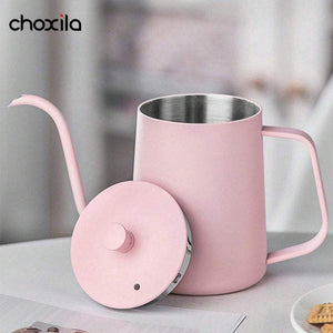 Blush Pink Travel Set with ceramic dripper, marble grinder, gooseneck kettle, insulated mug, and travel case for stylish coffee brewing