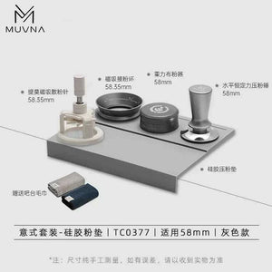 Glacier White Edition MUVNA precision manual coffee grinder with stainless steel burrs and walnut handle
