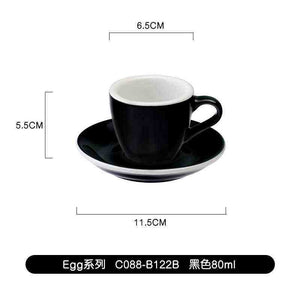 Loveramics Egg Espresso cup and saucer set in high-fired porcelain with smooth glazed finish for enhanced crema and heat retention